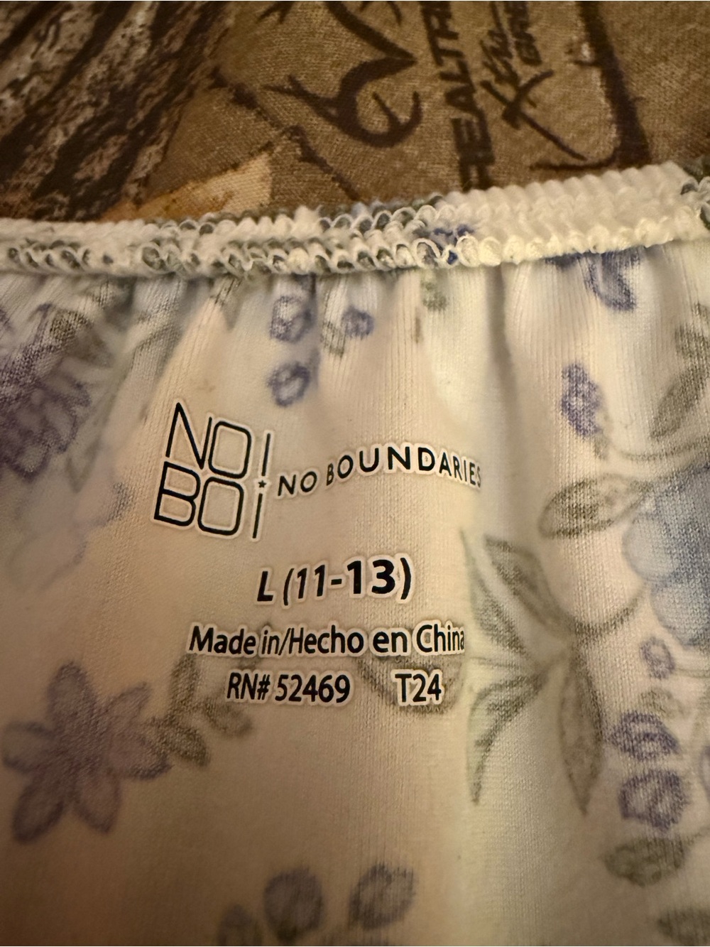 No Boundaries Cream Dress with Blue Floral Print - Picture 4 of 4